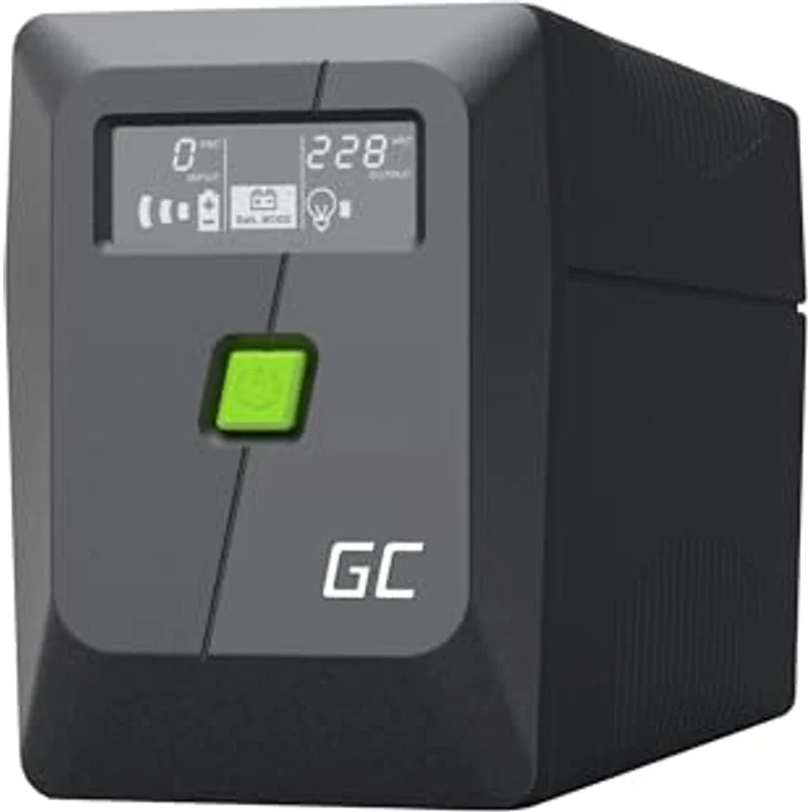 Green Cell Greencell UPS 850VA 480W PowerProof, USV mit LCD-Display, modifizierte Sinuswelle, 12V/9Ah Akku, Überspannungsschutz, USB/RJ45, 2X Schuko – Bild 1