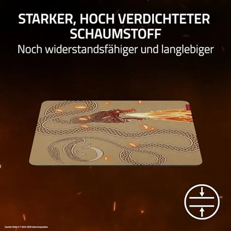 Razer Gigantus V2 L Counter-Strike 2 Dragon Lore, Weiches Gaming-Mauspad mit strukturiertem Mikrogewebe, 450 x 400 x 3 mm, rutschfeste Gummibeschichtung – Bild 3