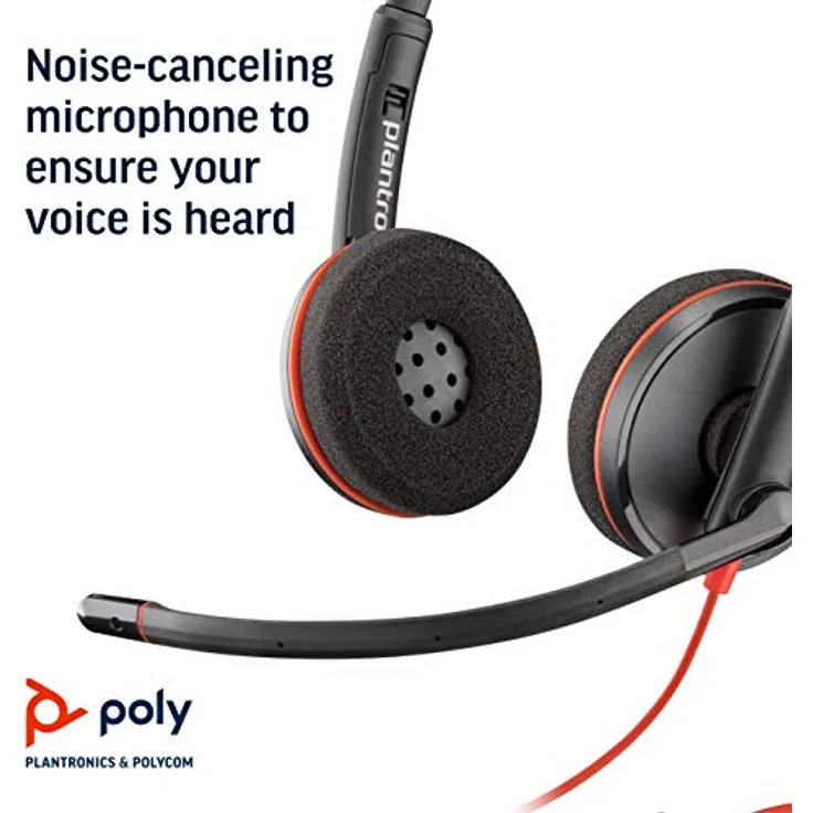 Plantronics Stereo-Headset Blackwire C3220 mit USB-C Anschluss, Noise Cancelling, Soundguard und flexiblem Mikrofonarm, schwarz – Bild 4