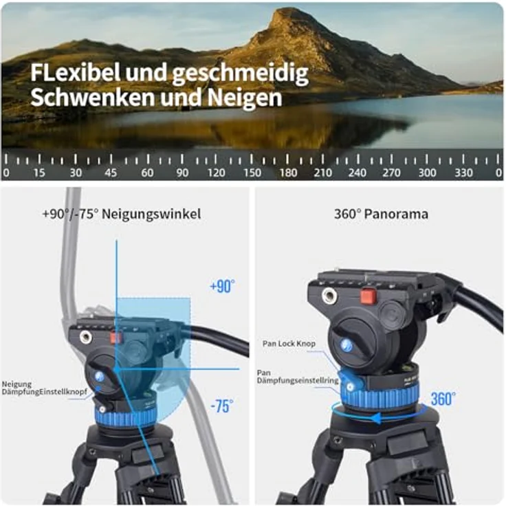 SIRUI AM-25S Einsteiger Videostativ mit Neigekopf – Bild 6