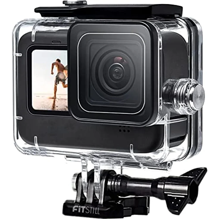 FiTSTILL 60M Wasserdichtes Gehäuse für GoPro Hero12/11/10/9 Black, Schützendes Unterwasser-Tauchgehäuse mit Halterungszubehör und Anti-Beschlag-Klappen – Bild 1