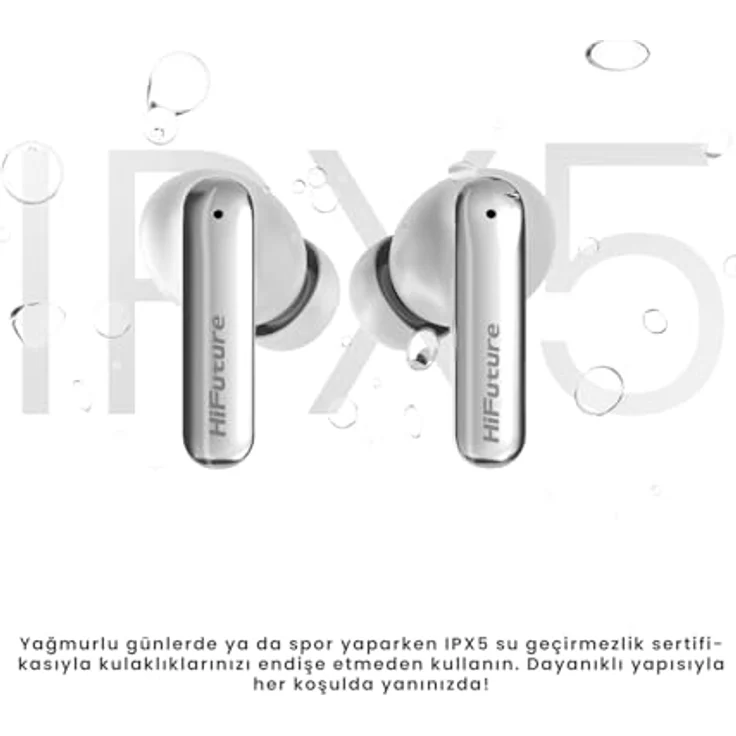 HiFuture Sonic Air TWS EarBuds, In-Ear Kopfhörer mit 35 Stunden Akkulaufzeit, 10-mm-Treibern, IPX5 Wasserdichtigkeit, kabellos, weiss – Bild 7