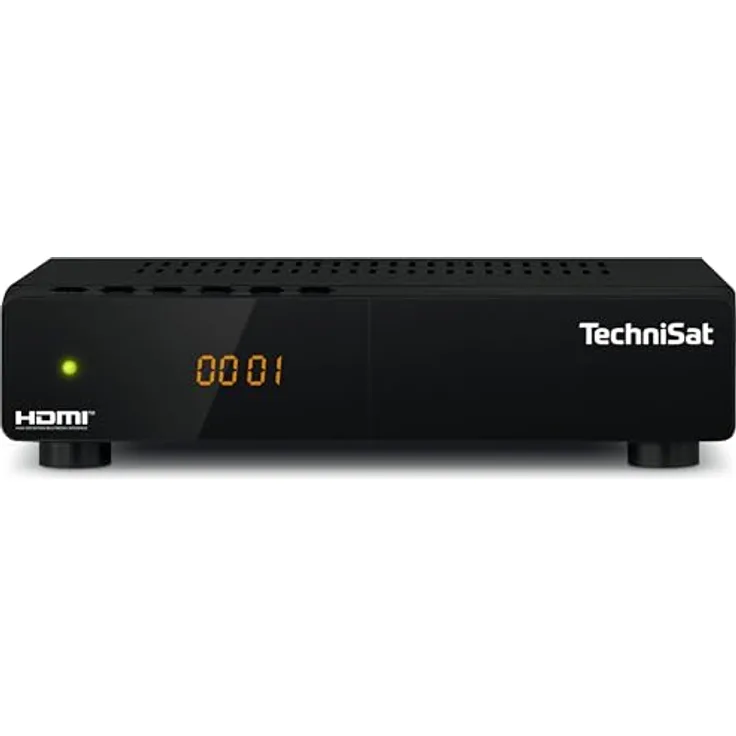 TechniSat HD-S 210, Kompakter HD Satellitenreceiver mit DVB-S/S2, HDMI, USB Mediaplayer, vorinstallierte Sender, Sleeptimer, Fernbedienung, Schwarz
