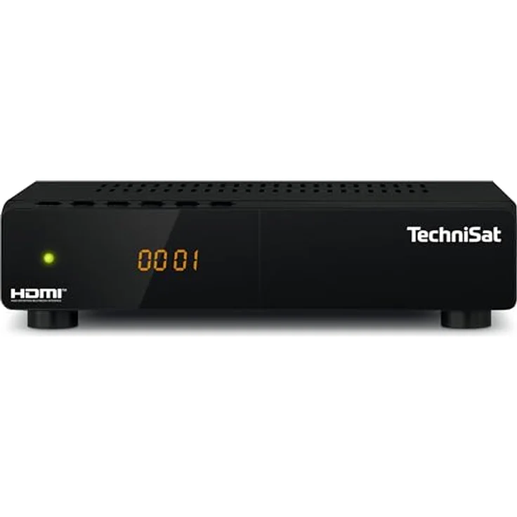 TechniSat HD-S 210, Kompakter HD Satellitenreceiver mit DVB-S/S2, HDMI, USB Mediaplayer, vorinstallierte Sender, Sleeptimer, Fernbedienung, Schwarz – Bild 1