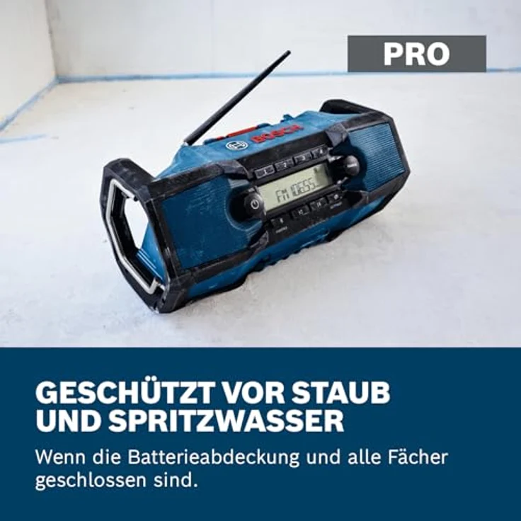 NoName GPB18V-3C (solo Carton), FM-Bluetooth Radio mit USB-C Ladefunktion und IP54 Schutz, kompatibel mit Bosch 18V System – Bild 3