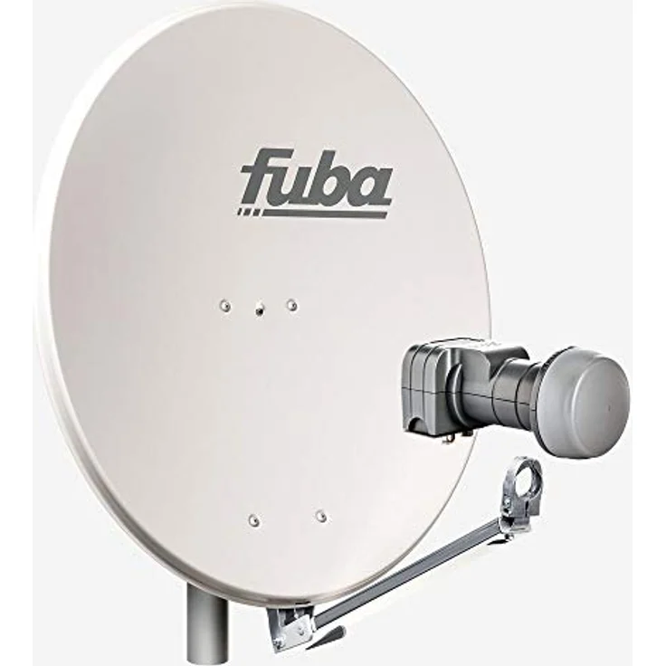 Fuba DAL 802 G Satellitenanlage, Antenne mit Twin-LNB DEK 217, für 2 Teilnehmer, graue Reflektorfarbe – Bild 1