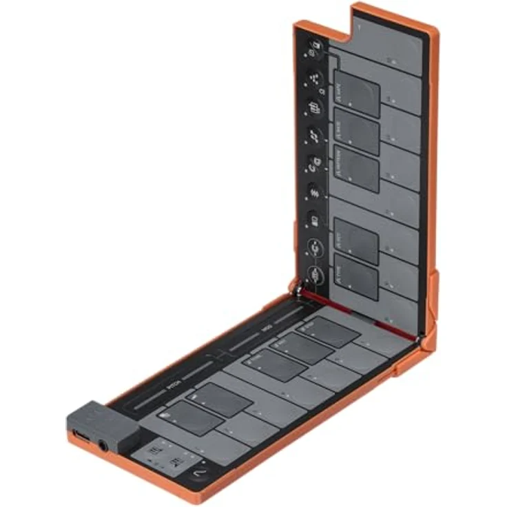 Korg nanoKEY Fold, Faltbarer 25 Tasten MIDI Keyboard Controller mit USB-C, TRS-MIDI und anpassbarer Anschlagdynamik - Lava Orange – Bild 3
