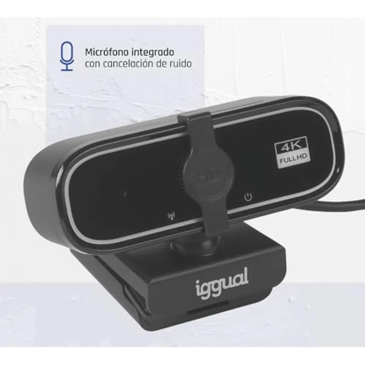 Iggual USB 4K UHD WC3840 Business Pro View, Webcam mit 8 MP, 3840 x 2160 Pixel, 30 fps, Autofokus, Stereo-Mikrofone – Bild 3