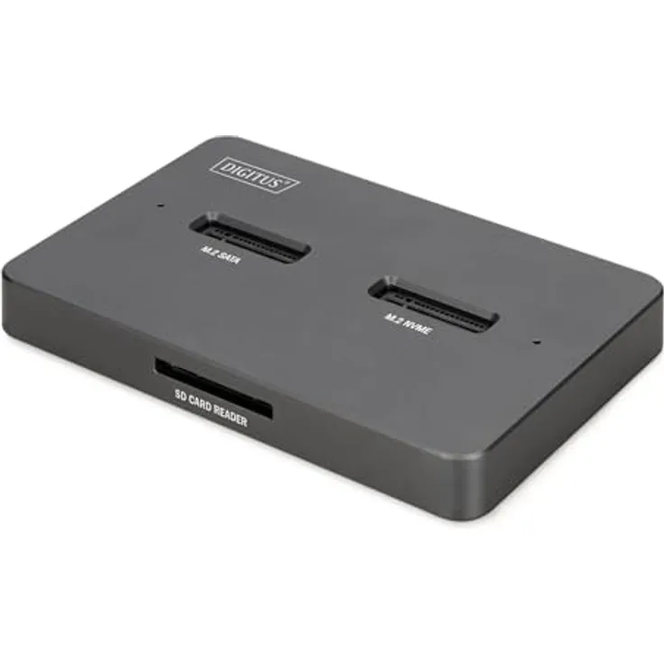 DIGITUS M.2 SSD-Dockingstation für NVMe- und SATA-SSDs bis 4 TB, USB-C 3.2 Gen2 10 Gbit/s, Hot-Swap, Schwarz