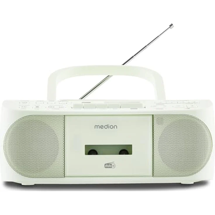 MEDION DRX-1 Plus Boombox, tragbares DAB+ UKW Radio mit Bluetooth, CD-Player, Kassette und Stereo Sound System, grün – Bild 1
