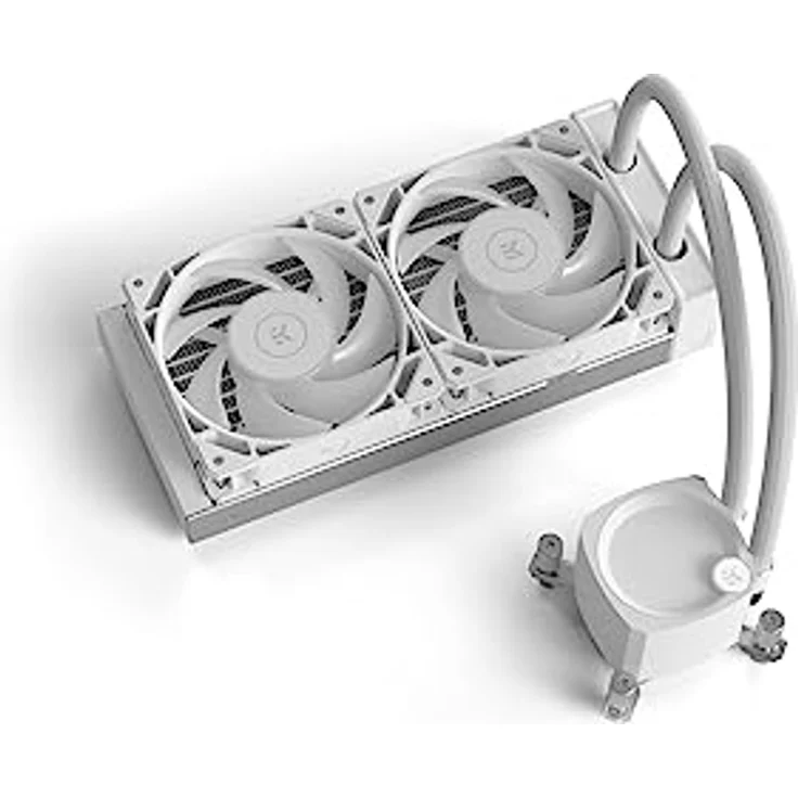 EK Water Blocks EK-Nucleus AIO CR240 Lux D-RGB, White - 240 mm All-in-One Liquid CPU Kühler mit EK FPT Lüftern, Wasserkühlung Computerteile, 120 mm Lüfter, kompatibel mit den esten Intel & AMD CPUs – Bild 2