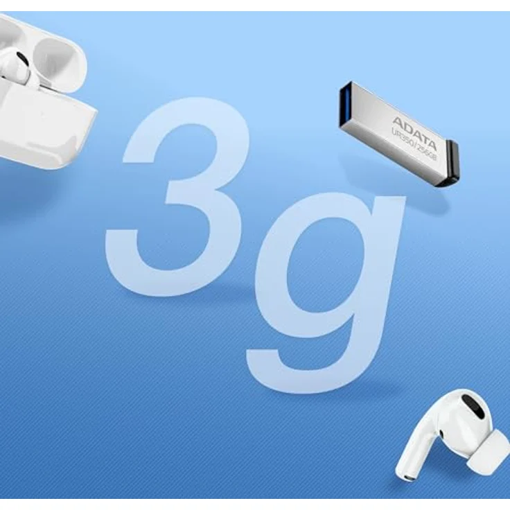 ADATA UR350 256GB USB-Stick, USB 3.2, kappenloses Metallgehäuse, wasser-, stoß- und staubresistent – Bild 8