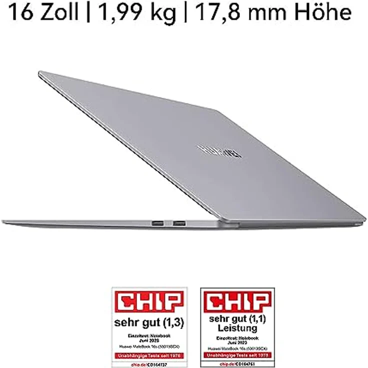 HUAWEI MateBook 16s (53013SCX) 2023 | 16" 2.5 K True-Colour-Touchscreen | 13. Generation Intel Core i9 Prozessor | 16 GB RAM | 1 TB SSD | Windows 11 | TÜV Rheinland zertifizierte Farbgenauigkeit | Space Gray – Bild 2