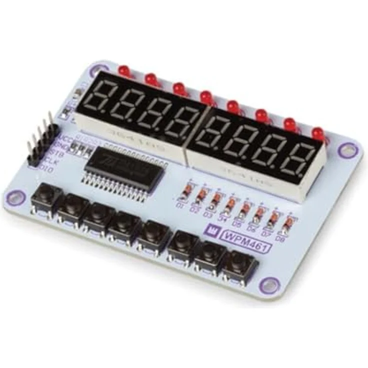 Velleman Whadda TM1638-Modul, Display und Tastatur mit 8 LEDs, einfacher Anschluss für Arduino-Projekte – Bild 1