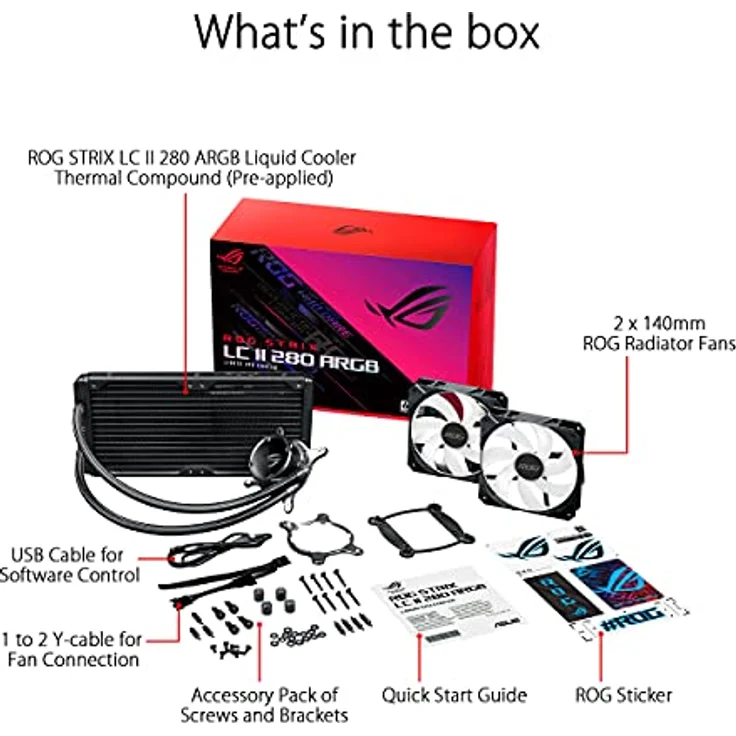 ASUS ROG Strix LC II 280 ARGB Processeur Refroidisseur de liquide Tout-en-un 14 cm Noir 1 pièce(s) - ASUS Wasserkühlung mit hochwertiger Leistung und ergonomischem Design – Bild 5