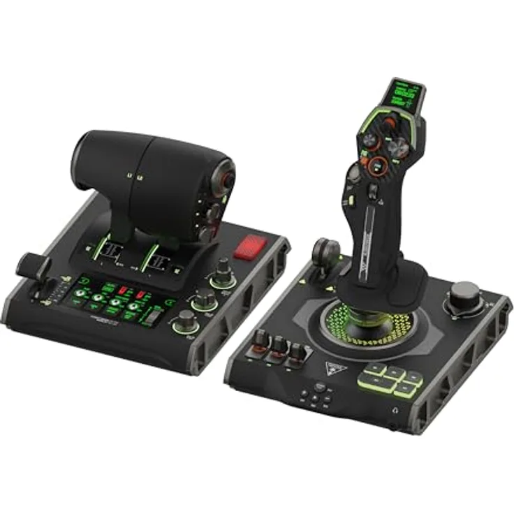 Turtle Beach VelocityOne Flightdeck - Universeller HOTAS-Simulation-Joystick & Schubhebel mit Touch-Display, integriertem HUD & kontaktlosen Sensoren - für Windows 10/11, Schwarz