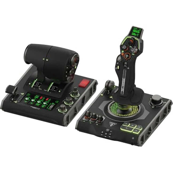 Turtle Beach VelocityOne Flightdeck - Universeller HOTAS-Simulation-Joystick & Schubhebel mit Touch-Display, integriertem HUD & kontaktlosen Sensoren - für Windows 10/11, Schwarz – Bild 1