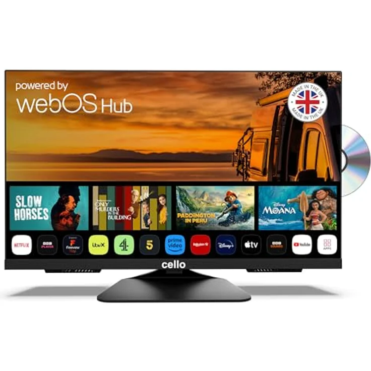 Cello C2425WSF Trav, 24" Full HD SMART/DVD Camping TV mit Triple Tuner, Bluetooth, WebOS und Pitch Perfect Lautsprechern, 12V/230V für Wohnmobil und LKW, 2025 – Bild 1