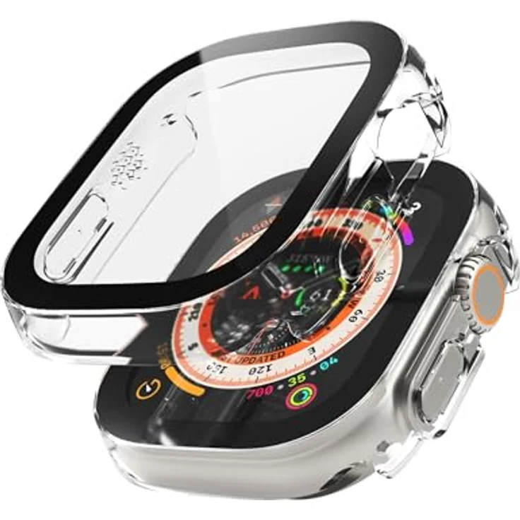 Vonmühlen Dünne Hülle für Apple Watch Ultra 1/2, Kratzfeste und Wasserabweisende Schutzhülle aus Umweltbewussten Materialien, Transparent, Case 49mm – Bild 1