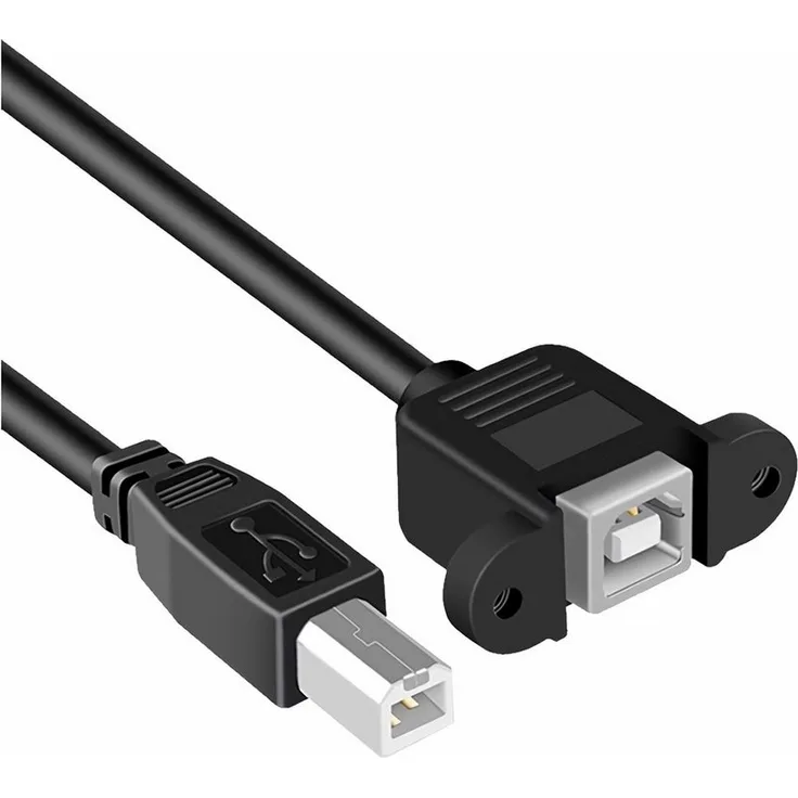 Bolwins F66 USB Verlängerungskabel, USB Typ B Stecker auf Buchse, 50 cm, Schwarz, bis zu 480 Mbps, kompatibel mit Druckern und Scannern