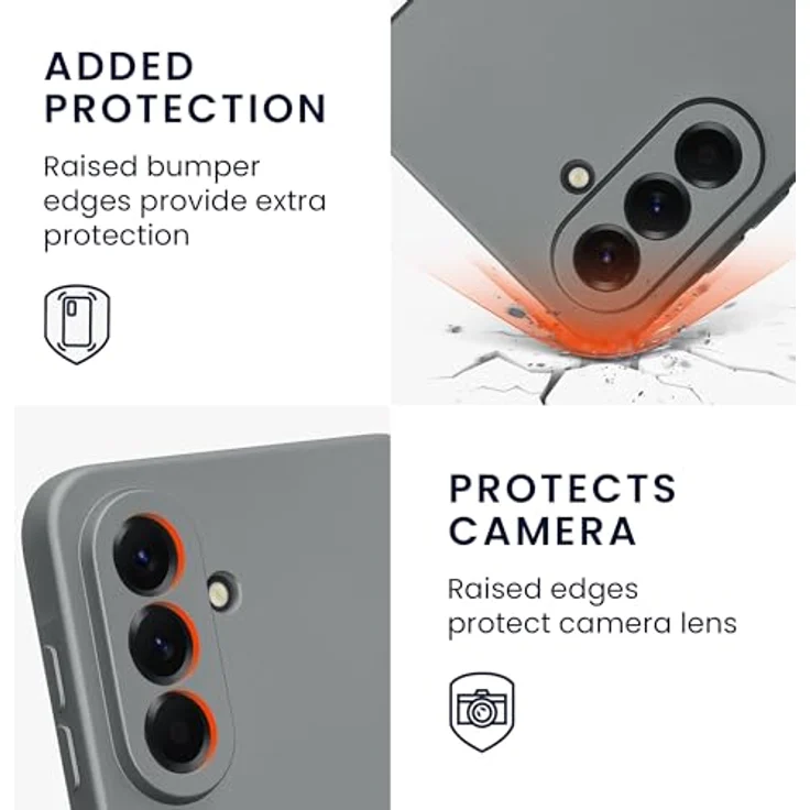 kwmobile Handyhülle für Samsung Galaxy A56 5G - Weiche Silikon Schutzhülle mit metallischem Effekt, Rutschfest, Metallic Grau – Bild 3