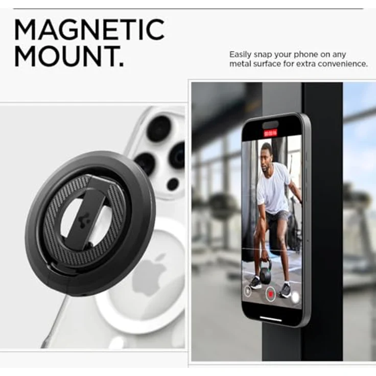 Spigen O-Mag MagFit MagSafe Ring, Handy Magnet Halterung und Flaschenöffner, kompatibel mit iPhone 16/15/14/13/12 Pro Max und Samsung Galaxy S25, Schwarz – Bild 3