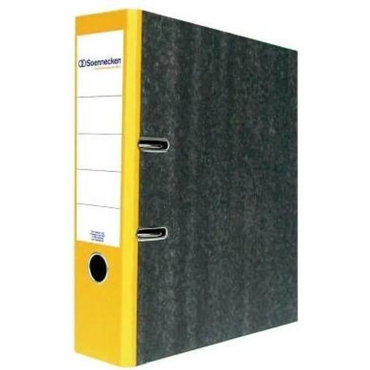 Soennecken Aktenordner Ordner Rückenbreite: 80 mm Verwendung für Papierformat: DIN A4, Wolkenmarmor, blauer Rücken