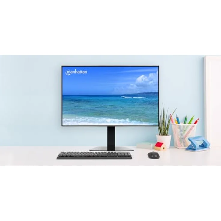 Manhattan Single Monitor Halterung, Tischständer für 15-32 Zoll Displays, höhenverstellbar, schwarz – Bild 7