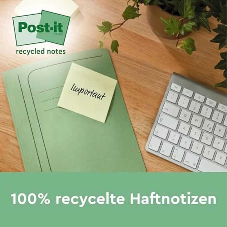 Post-it® Recycling Notes 653-1B, Haftnotizen, 6 Blöcke/Pack, umweltfreundlich, ideal für Notizen und Organisation – Bild 4