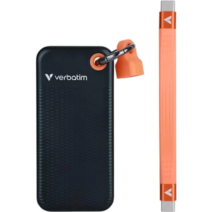 Verbatim Pocket SSD USB 3.2 Gen 2 1TB Black/Orange, Ultraleicht und blitzschnell 10 Gbps Transferrate – Bild 2