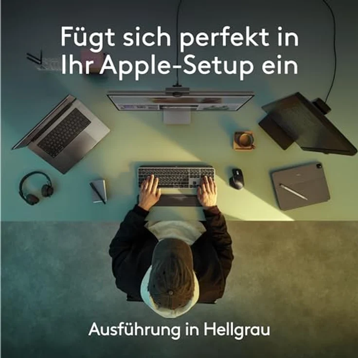 Logitech MX Keys S for Mac (DE, Kabellos), Tastatur, Grau mit Apple-Oberflächen und Logi Options+ Smart Actions – Bild 9