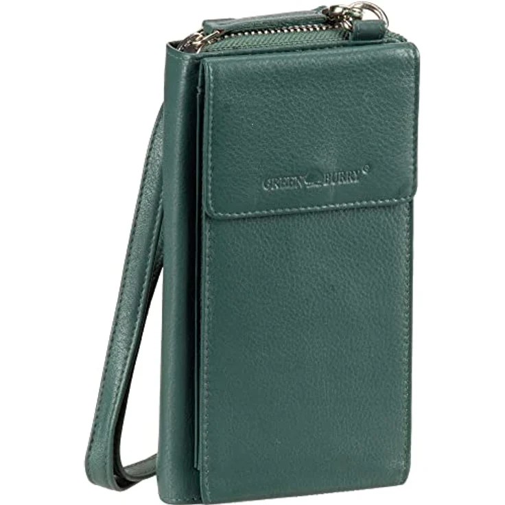 Greenburry Nappa Handytasche, RFID Leder, 8 cm x 4 cm x 16 cm, tannengrün – Bild 1
