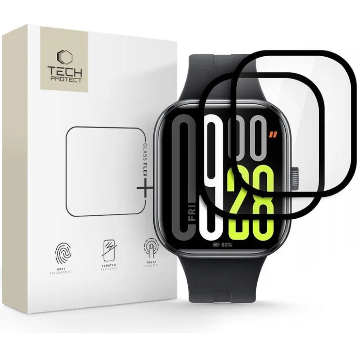 Tech-Protect Glass Flex+ Hybridglas 2-pack für Xiaomi Redmi Watch 5, 7H Härte, ultradünn, schwarz