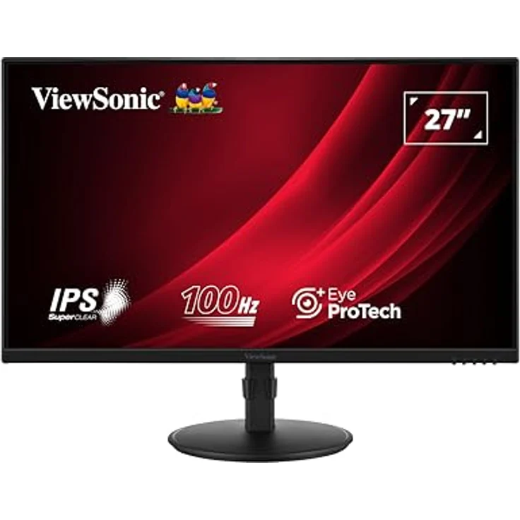 ViewSonic VA2708-HDJ 27" FHD SuperClear IPS LED Monitor with VGA, HDMI, DisplayPort, Height Adjust, Black – Bild 1