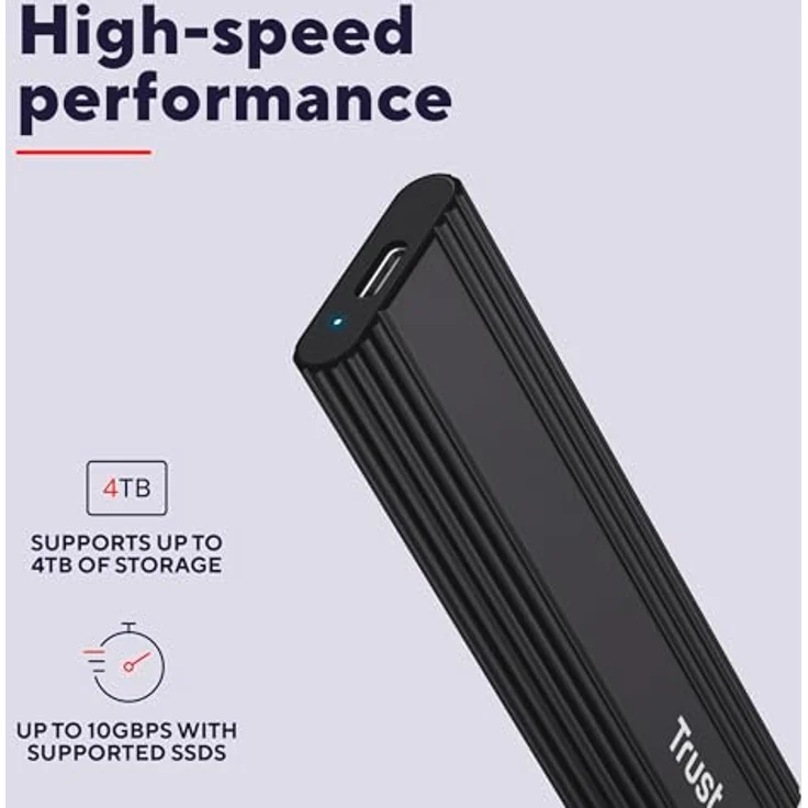 Trust USB-C-Gehäuse für M.2 SSD, ideal zur Festplattenaufbewahrung – Bild 5