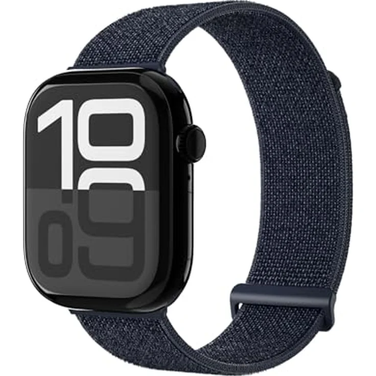 Vonmählen Fitness Loop 2, Uhrenarmband aus atmungsaktivem Nylon für Apple Watch, stufenlos verstellbar, Blau, 44-49 mm – Bild 1
