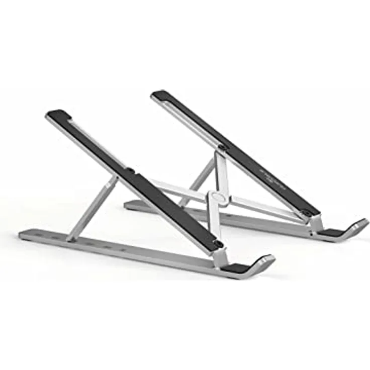 Durable Tischständer für Laptop/Tablet bis 15", faltbar und höhenverstellbar, inkl. Transportbeutel, silber, 505123