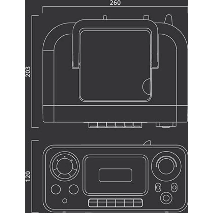 Muse M-182 Stereo-Radio mit CD-Player und Kassetten-Recorder mit Aufnahme-Funktion, Batteriebetrieb möglich (UKW und MW-Tuner, AUX-Eingang, Teleskopantenne), schwarz – Bild 5
