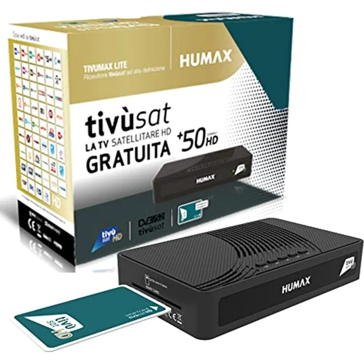 HUMAX HD-Decoder 3601S2 Lite + Tessera Tivùsat HD, Satelliten-Receiver mit HEVC Main 10 Profil – Bild 2