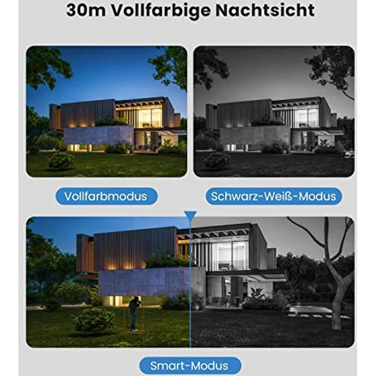 Tenda Überwachungskamera Aussen WLAN, 1080P IP Kamera mit 30m Vollfarb-Nachtsicht, Zwei-Wege-Audio, Alarmmeldung, Personenerkennung & Bewegungserkennung, ONVIF, IP66, SD Karte/Cloud/NVR Speicher, CT3 – Bild 2