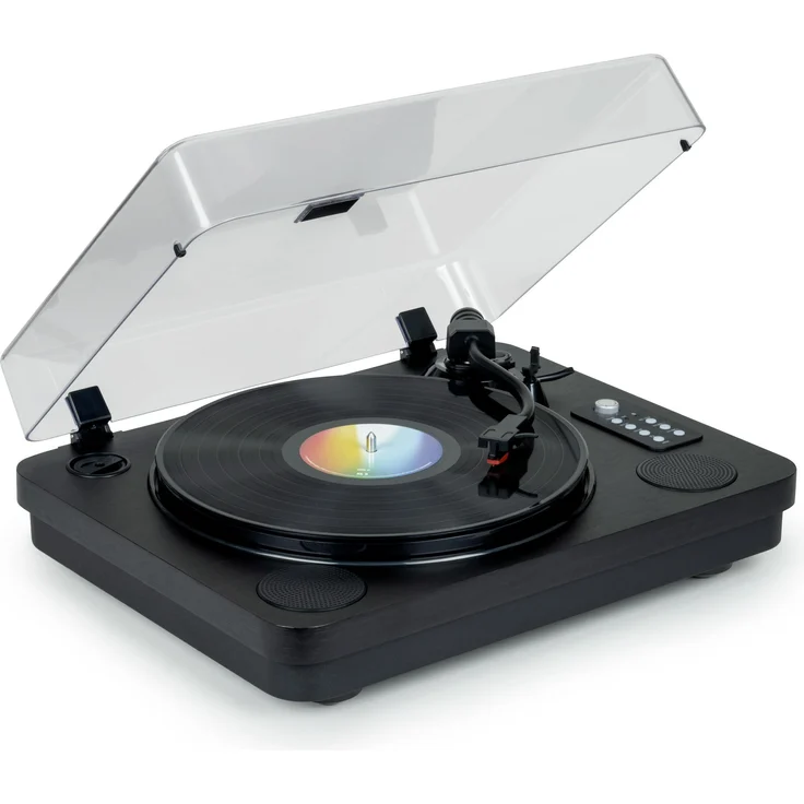 Thomson TT650BT Plattenspieler mit integrierten Lautsprechern, Bluetooth 5.0 und USB-Aufnahmefunktion, Schwarz