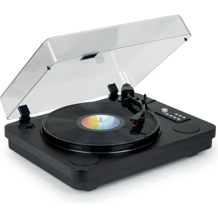 Thomson TT650BT Plattenspieler mit integrierten Lautsprechern, Bluetooth 5.0 und USB-Aufnahmefunktion, Schwarz