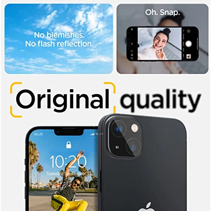 Spigen Glas.tR Optik Kameraschutz für iPhone 14 & 14 Plus, 2 Stück, Schwarz, Anti-Kratzer, 9H Härte Schutzfolie – Bild 5