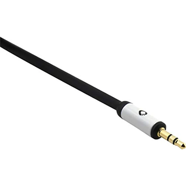 OEHLBACH 60013 I-Connect, Audio Kabel 1,5 m, 3.5 mm Klinke, hochwertige Metallstecker mit 24 Karat Vergoldung, schwarz/weiß – Bild 2