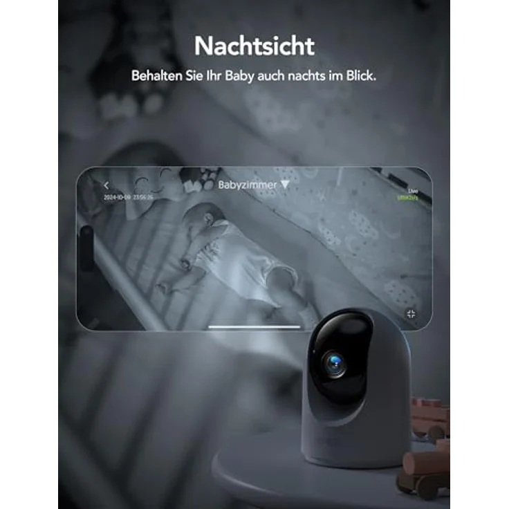 GNCC 2K Überwachungskamera Innen, 360° Kamera mit Infrarot-Nachtsicht, 2-Wege-Audio und Cloud-Speicher, 4er-Pack – Bild 5