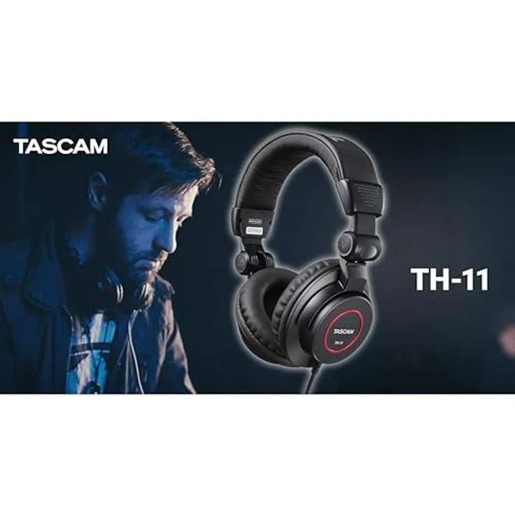 Tascam TH-11 Studio-Kopfhörer mit satter Basswiedergabe und klarem Sound, schwarz – Bild 3