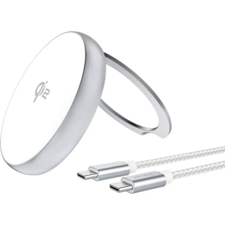 4smarts Qi2 Charger Kickstand Wireless Charger (MagSafe-kompatibles Ladegerät, 15W, Schwarz)