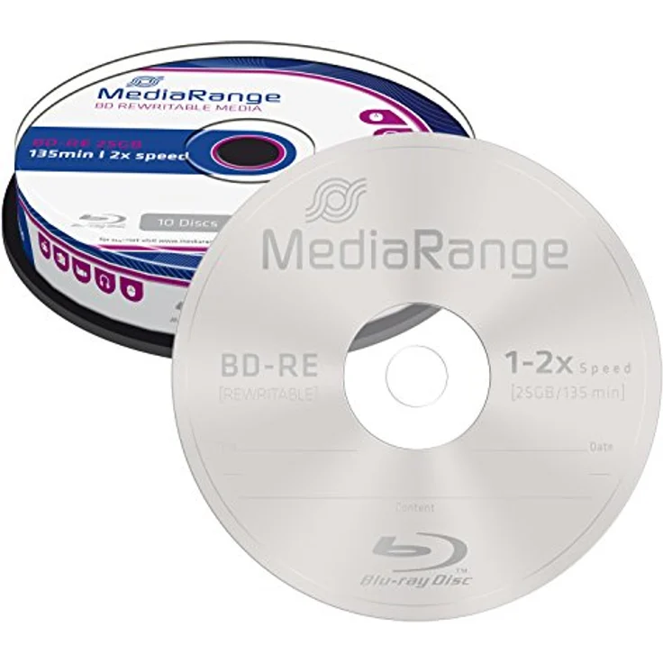 MediaRange MR501 BD-RE Blu-ray Disc (25GB 2 x Speed, wiederbeschreibbar, 10 Stück) – Bild 4