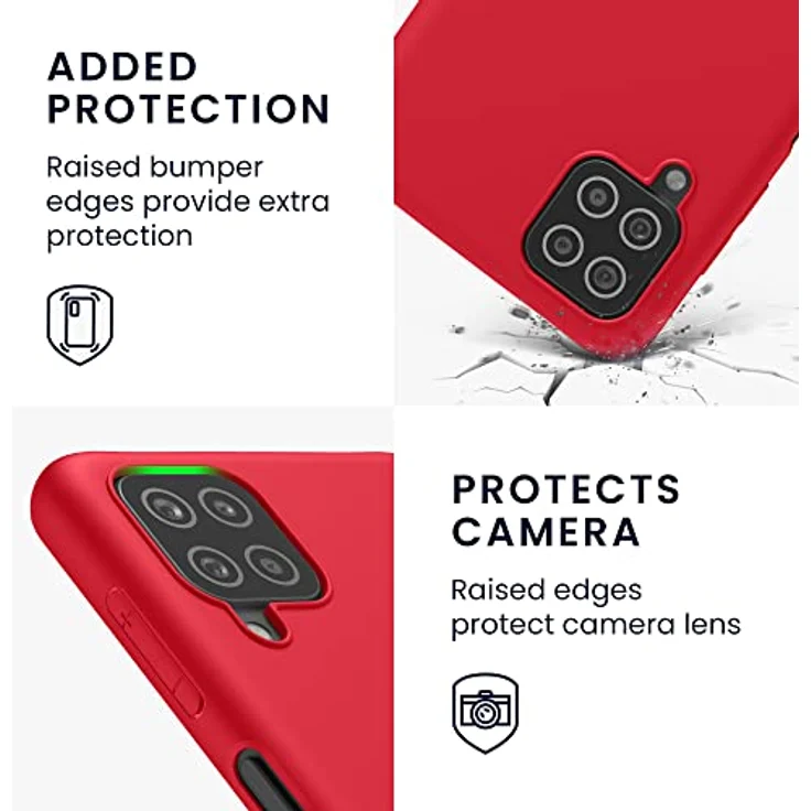 kwmobile Hülle für Samsung Galaxy A12, weiches TPU Silikon Case, kabelladesicher, klassisch rot – Bild 3