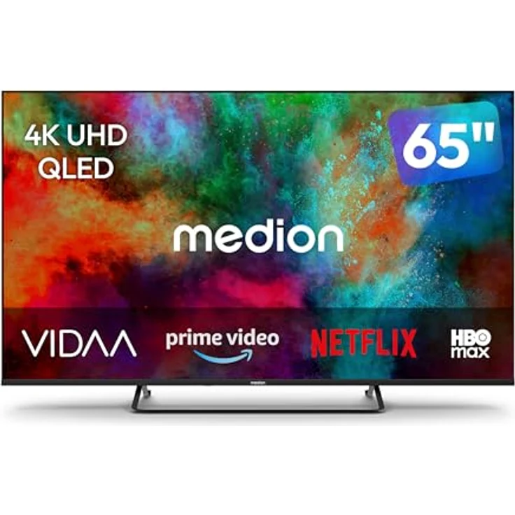 MEDION MD 865602, 163,9 cm (65 Zoll) QLED Smart-TV mit Dolby Vision HDR, 4K UHD, HBO Max, MagentaTV, Bluetooth, Dolby Atmos – Bild 1